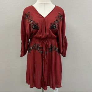 City Chic Burnt Orange Mini Length Tunic Seville Dress - New - Size 14